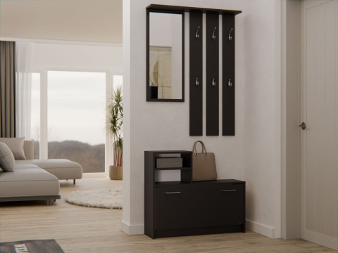 Tania garderoba do przedpokoju czarna GAR-101-CZERN-MAT