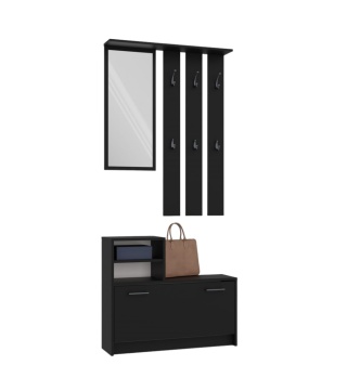 Tania garderoba do przedpokoju czarna GAR-101-CZERN-MAT