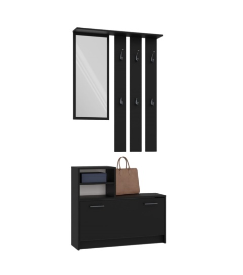 Tania garderoba do przedpokoju czarna GAR-101-CZERN-MAT