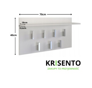 Wieszak do przedpokoju na ścianę z półką WIESZ-601-BIEL-MAT