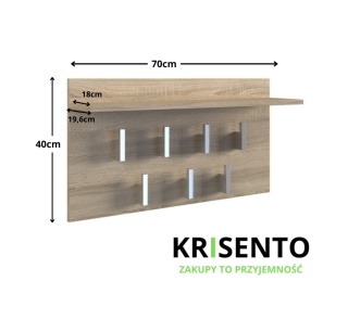 Wieszak ścienny na ubrania dąb sonoma WIESZ-601-SON