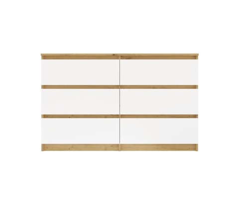 Biala komoda z drewnem 120cm KOM-904-ART-BIEL-MAT