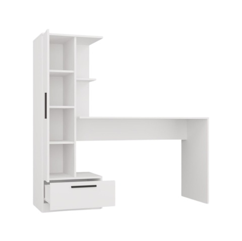 Biurko z regałem BIUR-728-BIEL-MAT