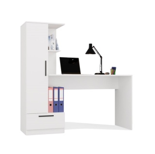 Biurko z regałem BIUR-728-BIEL-MAT