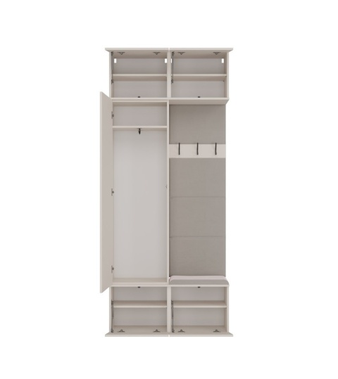 Garderoba do przedpokoju z szafą i siedziskiem GAR-108-1W-1S-KASZ