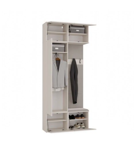 Garderoba do przedpokoju z szafą i siedziskiem GAR-108-1W-1S-KASZ