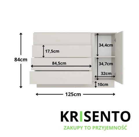 Komoda 125 cm KOM-943-KASZ