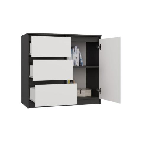 Komoda 80cm KOM-910-ANT-BIEL-MAT