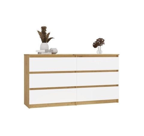 Komoda biala drewno 140cm KOM-906-ART-BIEL-MAT