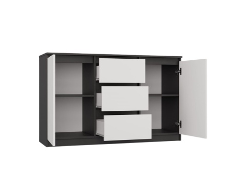 Komoda biało szara 120cm KOM-912-ANT-BIEL-MAT