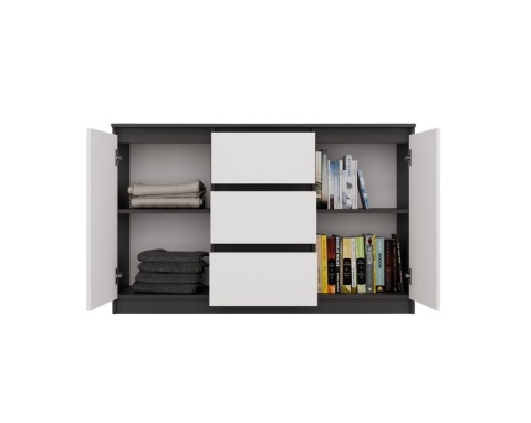 Komoda biało szara 120cm KOM-912-ANT-BIEL-MAT