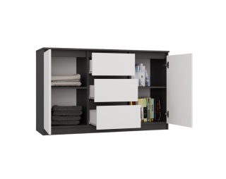 Komoda biało szara 120cm KOM-912-ANT-BIEL-MAT