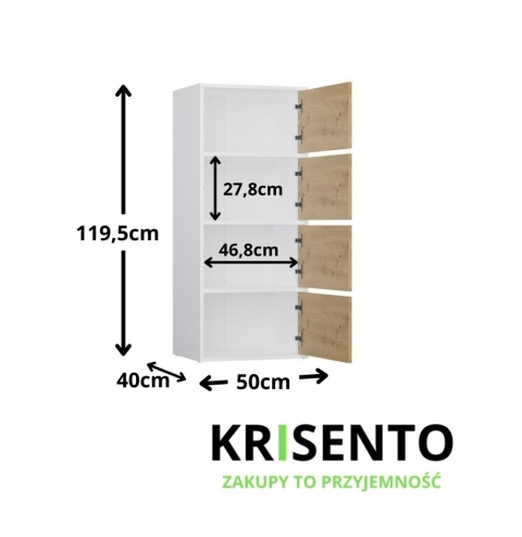 Komoda szerokość 50 cm KOM-935-BIEL-MAT-ART