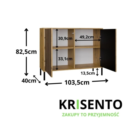 Komoda z półkami KOM-940-ART-LAM