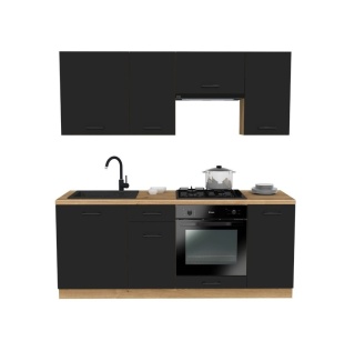 Meble kuchenne zestaw KUCH-1801-2-CZERN-EVOKE-200