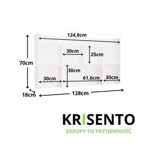 Nadstawka na biurko 130cm BIUR-731-BIEL-MAT
