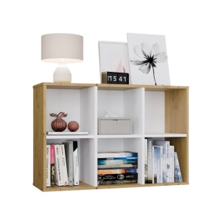 Niski regał z półkami RE-1408-MINI-ART-BIEL-MAT