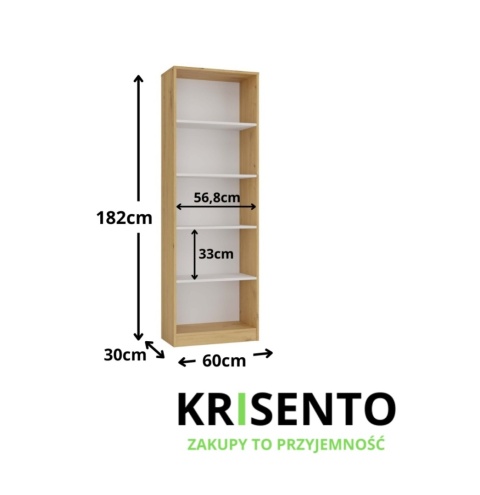 Regał 60 cm szerokości RE-1403-ART-BIEL-MAT