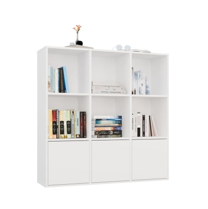 Regał 9 komorowy z 3 drzwiami RE-1443-3D-BIEL-MAT