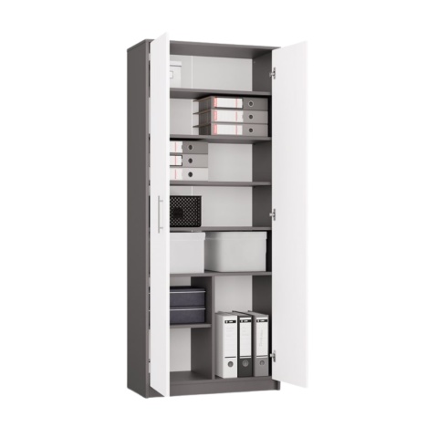 Regał biurowy zamykany RE-1427-ANT-BIEL-MAT