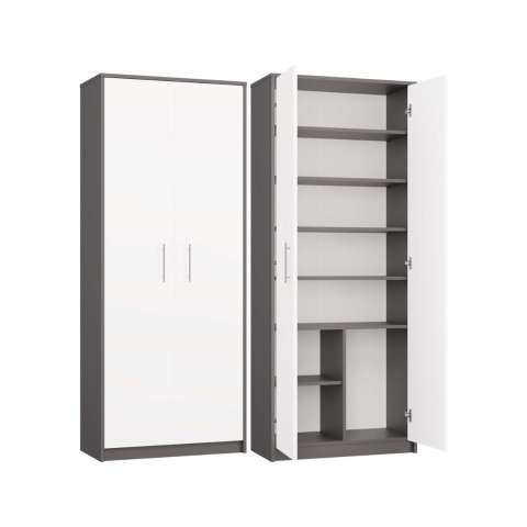 Regał biurowy zamykany RE-1427-ANT-BIEL-MAT