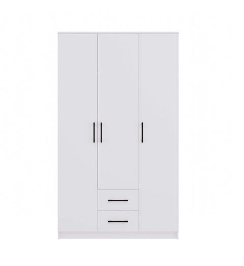 Szafa 120 cm SZAF-1005-BIEL-MAT - widok zamkniętego mebla z przodu.