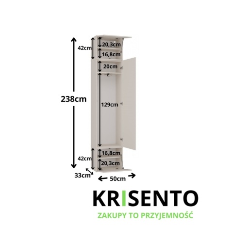 Szafa na przedpokój GAR-108-1S-KASZ