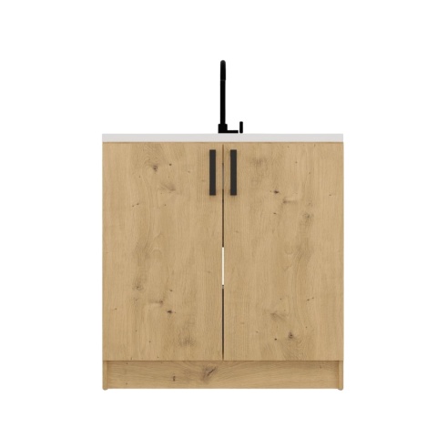 Szafka pod zlew KUCH-1805-ART-80 w półprofilu - prezentacja mebla w zabudowie kuchennej.