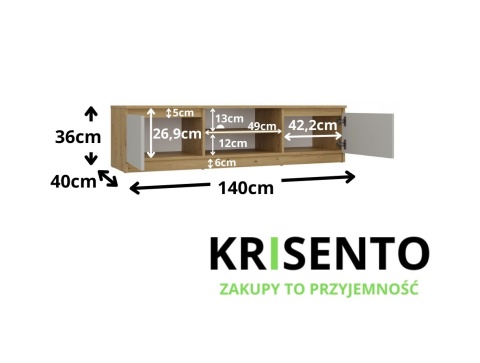 Szafka na tv 140cm RTV-502-ART-KASZ