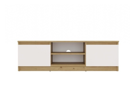 Szafka pod tv 120 cm RTV-501-ART-BIEL-MAT - widok zamkniętego mebla z frontu.