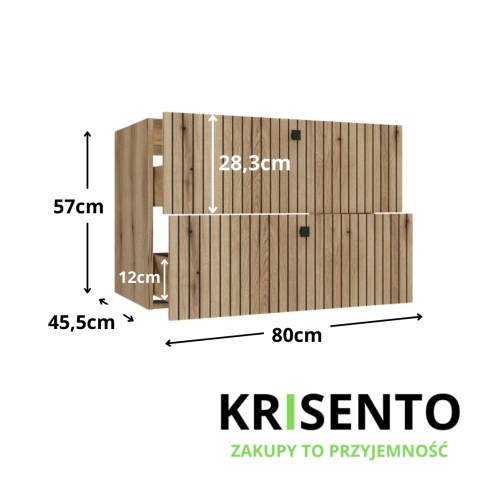 Szafka pod umywalkę 80 wisząca LAZ-1325-EVO-80CM