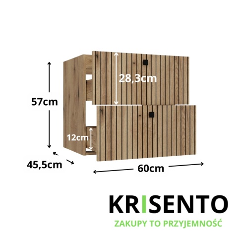 Szafka pod umywalkę wisząca 60 LAZ-1325-EVO-60CM