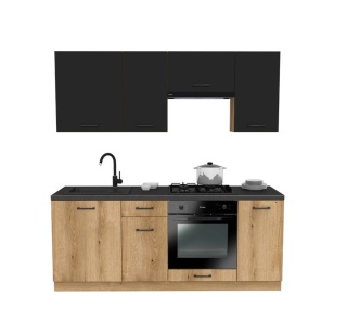 Zestaw mebli kuchennych z blatem KUCH-1801-1-CZERN-EVOKE-200