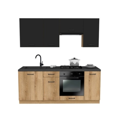 Zestaw mebli kuchennych z blatem KUCH-1801-1-CZERN-EVOKE-200