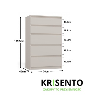 Beżowa komoda do sypialni KOM-903-KASZ