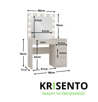 Beżowa toaletka TOA-1602-KASZ-P