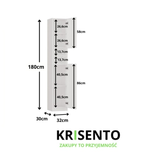 Biały słupek do łazienki LAZ-1306-BIEL-MAT