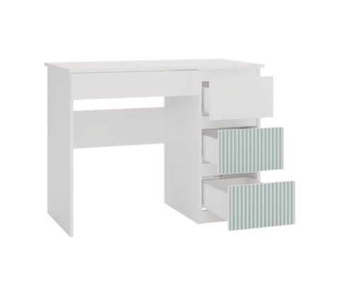 Biurko dla dziecka z szufladami BIUR-706-BIEL-MIET-P