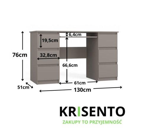 Biurko duże BIUR-705-GLI