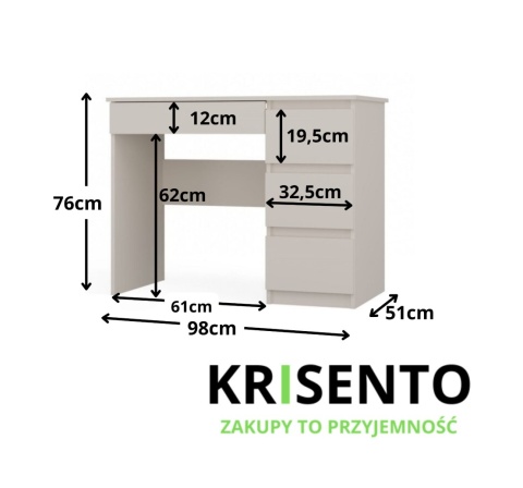 Biurko kaszmirowe BIUR-706-KASZ-P