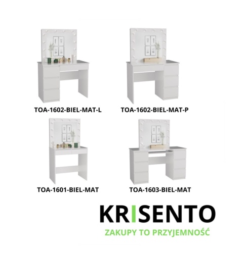 Biurko toaletka 2w1 TOA-1603-BIEL-MAT