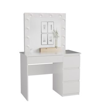 Biurko toaletka z lustrem TOA-1602-BIEL-MAT-P