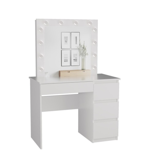 Biurko toaletka z lustrem TOA-1602-BIEL-MAT-P