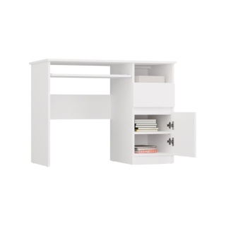 Biurko z szafką i szufladą BIUR-727-BIEL-MAT-P