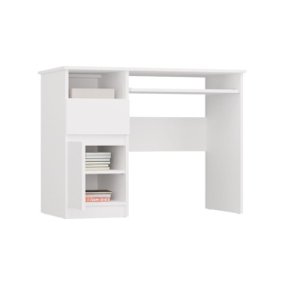 Biurko z szufladą i szafką BIUR-727-BIEL-MAT-L