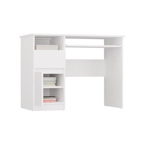 Biurko z szufladą i szafką BIUR-727-BIEL-MAT-L