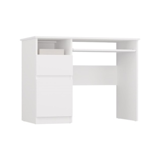 Biurko z szufladą i szafką BIUR-727-BIEL-MAT-L