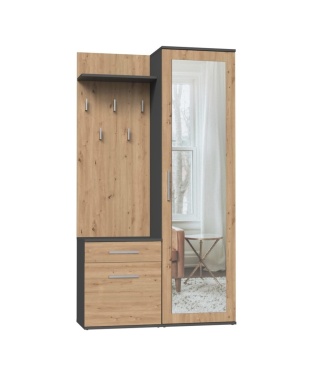 Duża garderoba antracyt - dąb artisan GAR-104-ANT-ART