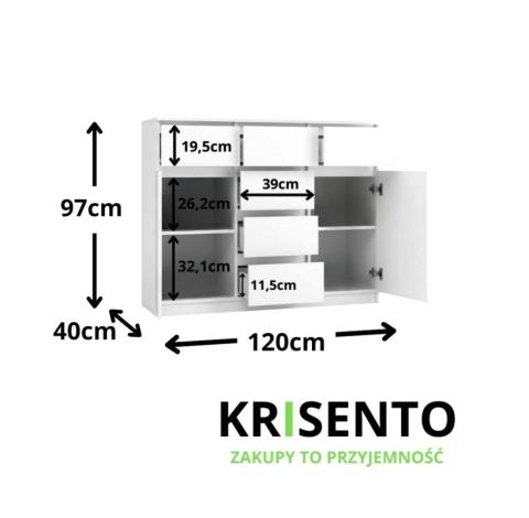 Duża komoda KOM-931-BIEL-MAT