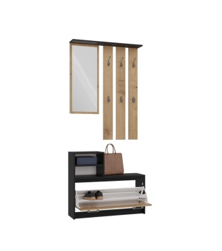 Garderoba do korytarza antracyt - dąb artisan GAR-101-ANT-ART